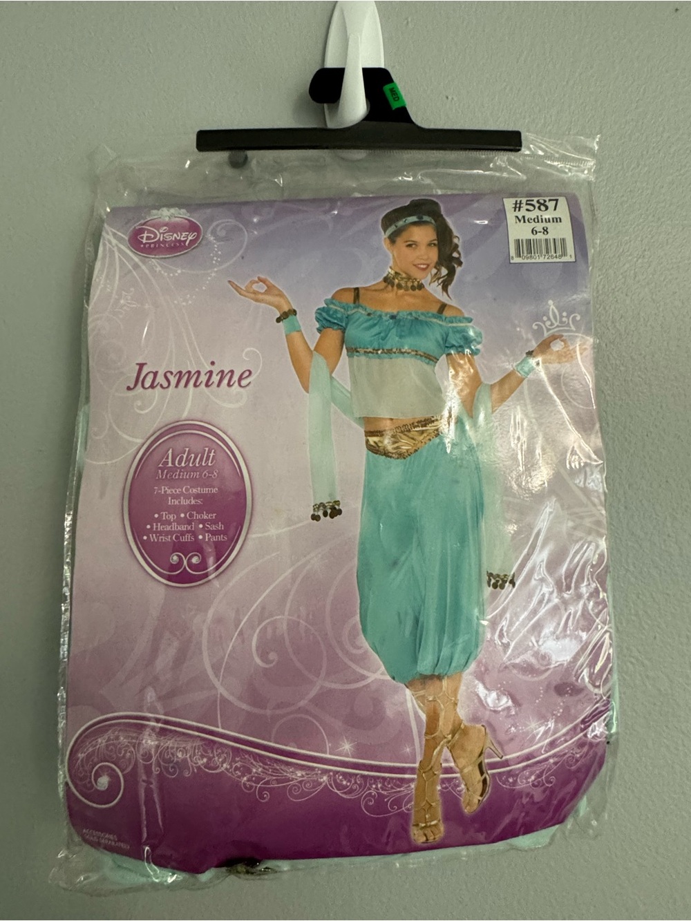 NWT Disney Princess Jasmine Adult Costume – Women’s Medium 6-8 – 7Pieces